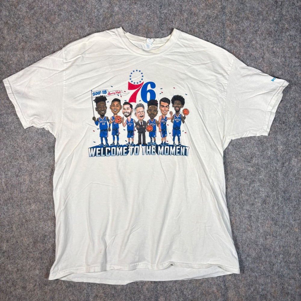 Port & Company Philadelphia 76ers T-Shirt Mens XL White 2017 Opening Night Promo